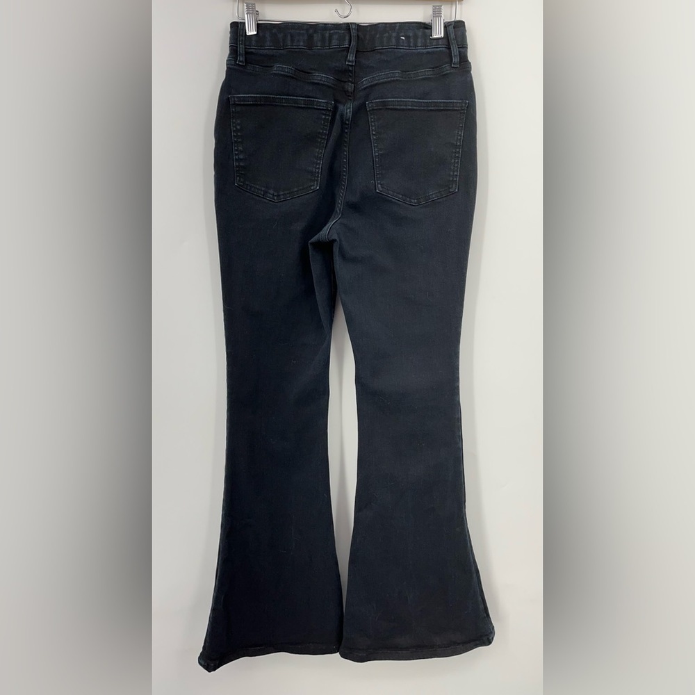 Boden US 10P High-Rise Fitted Flare Jeans dark blue denim petite - Picture 5 of 9